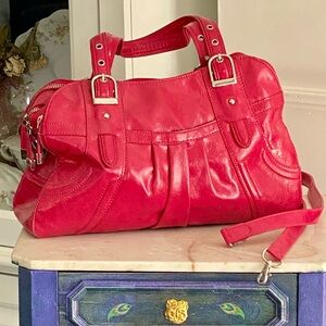MAXX New York Satchel Purse Raspberry